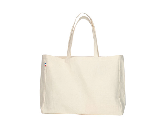 Sac cabas avec soufflet 100  coton bio tissé personnalisable